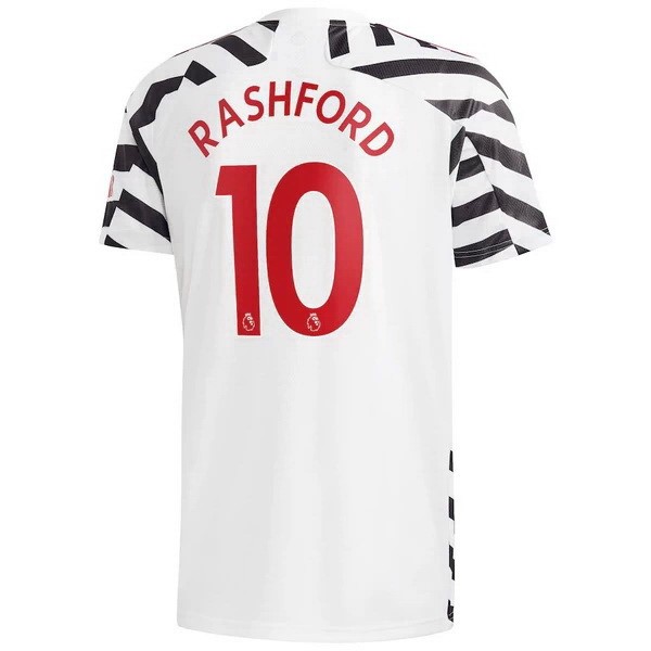 Camiseta Manchester United NO.10 Rashford 3ª 2020-2021 Blanco